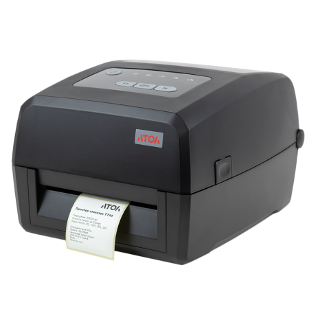 Принтер этикеток АТОЛ TT44, термотрансфертная печать, 203 dpi, USB, RS-232, Ethernet, OTG, LCD, ширина печати 108 мм, скорость печати 203 мм/с.